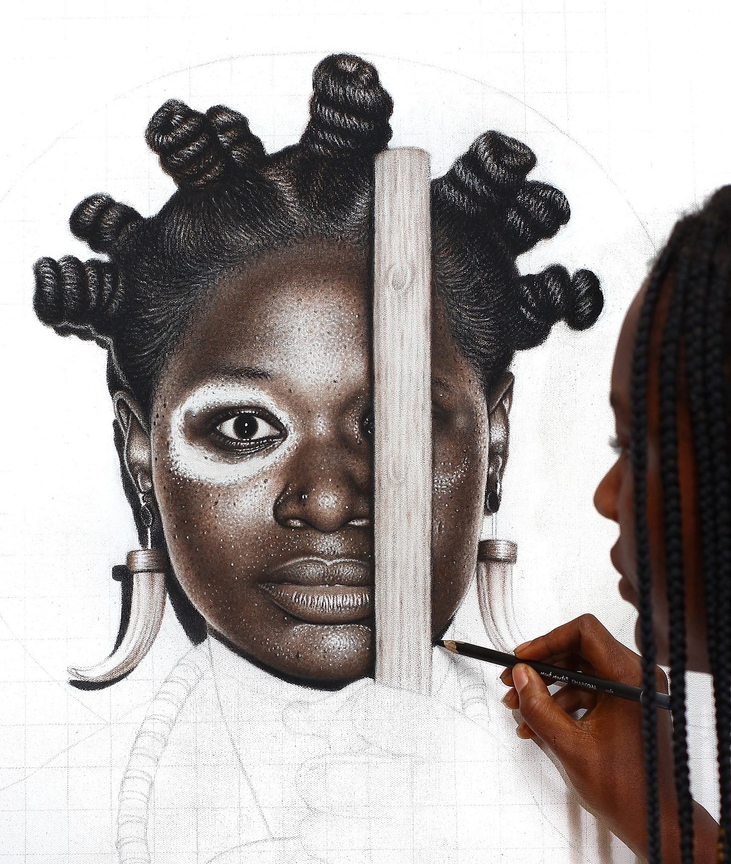 A rare glimpse of the Nigerian artist in process—bringing Black identity, cultural emotion, and ancestral memory to life through brushstroke and gaze.
