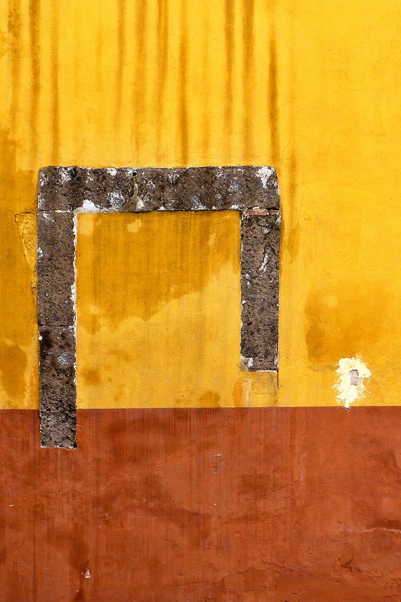 Close up of painted wall in San Miguel de Allende, Mexico