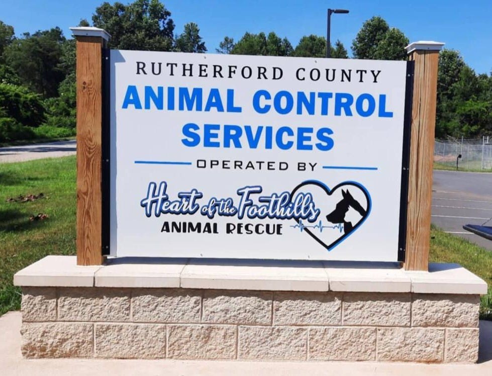 May be an image of text that says 'RUTHERFORD COUNTY ANIMAL NIMALCONTROL CONTROL SERVICES OPERATED BY Heart Hearb.trFoathills Ethe ANIMAL RESCUE' May be an image of text that says 'RUTHERFORD COUNTY ANIMAL NIMALCONTROL CONTROL SERVICES OPERATED BY Heart Hearb.trFoathills Ethe ANIMAL RESCUE'