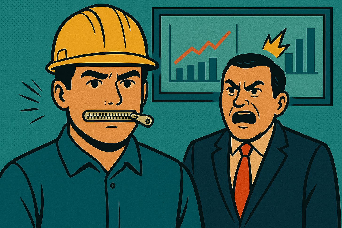 An exec angry at a data engineer who stays silent and doesn't deliver bad news.