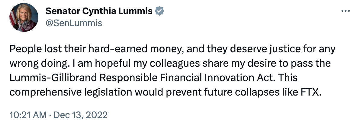 Source: Senator Cynthia Lummis Twitter Source: Senator Cynthia Lummis Twitter