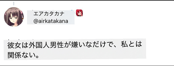 Yejin Gim氏が取り上げたAirKatakanaの嫌がらせ投稿日本語訳