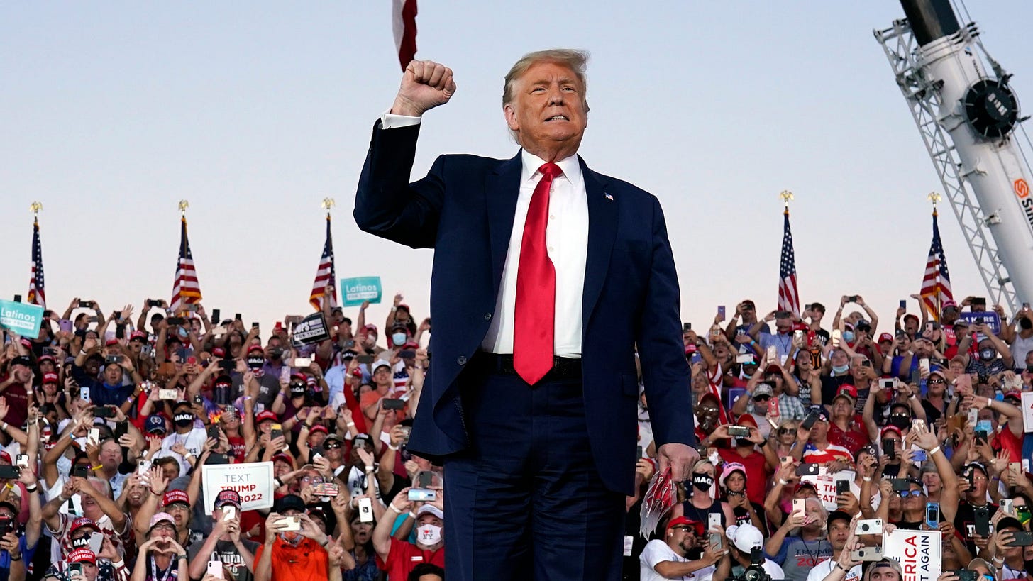 President Trump spoke to a crowd of thousands in Tampa