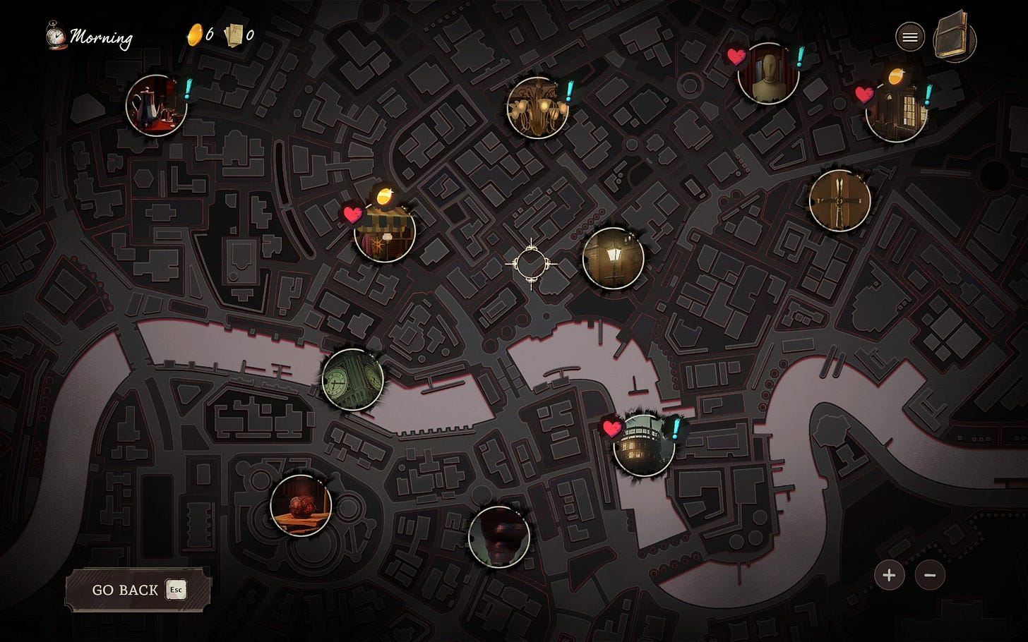 Ο χάρτης με τις τοποθεσίες του Mask of the Rose