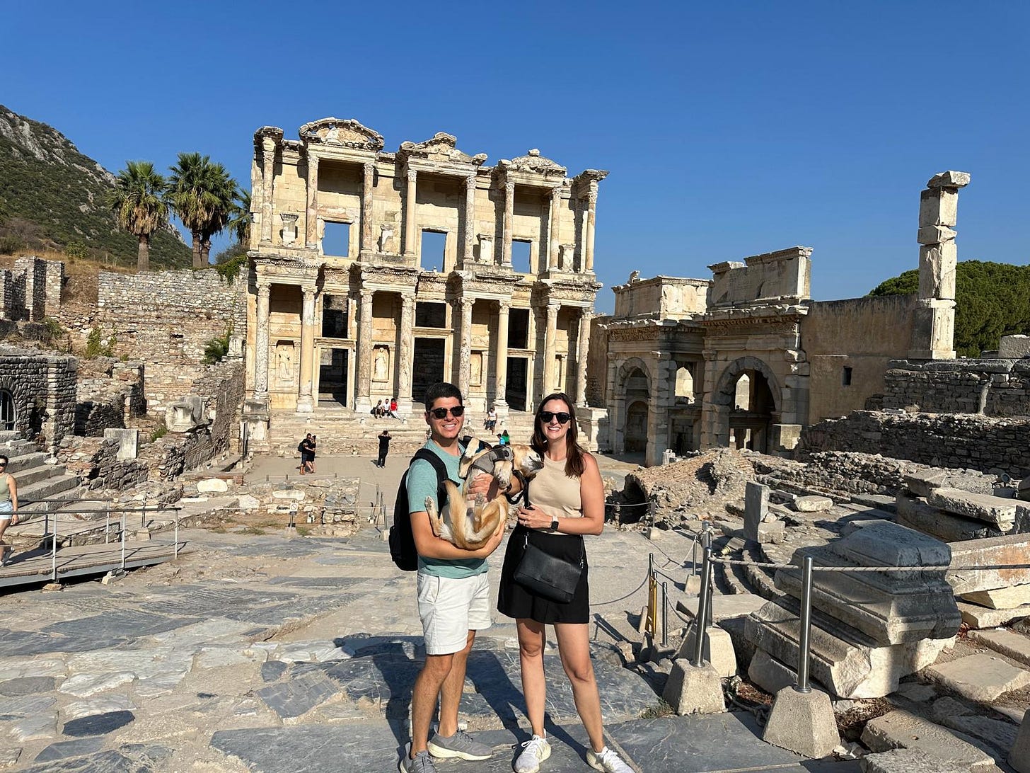 Couple with a dog in Ephesus