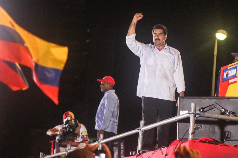 Venezuelan leader Nicolas Maduro at a campaign rally