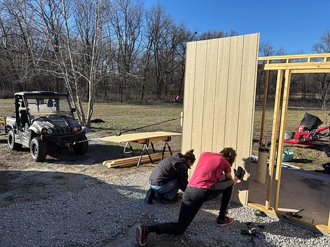 Adding Hardboard Walls to the Well House