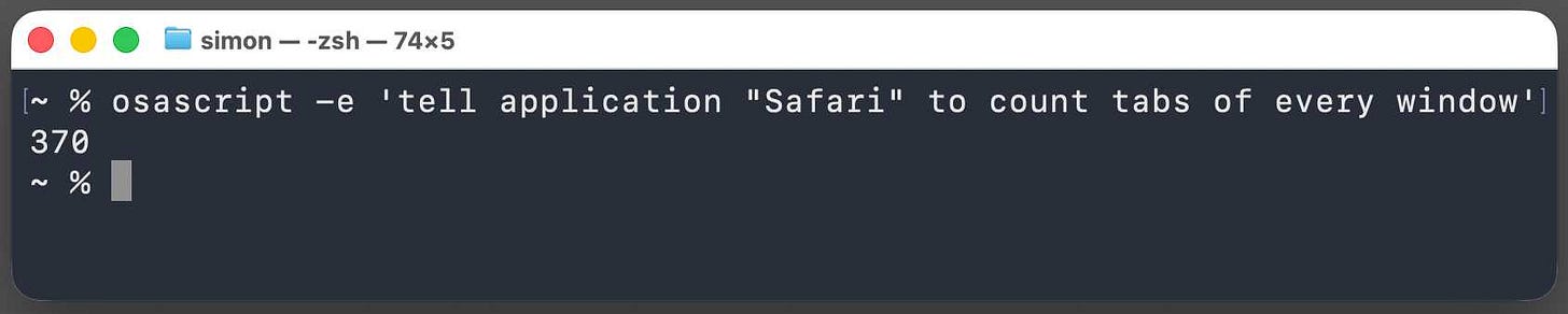 I ran it in a terminal window and got back 370. I ran it in a terminal window and got back 370.