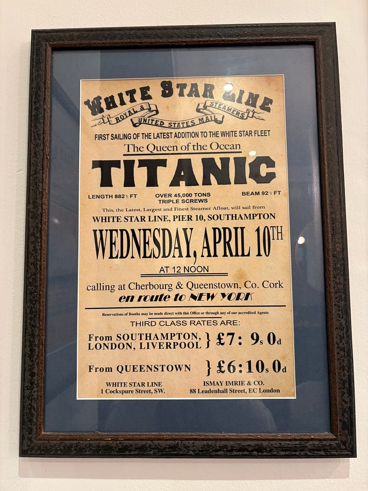 Titanic posters at White Star Tavern