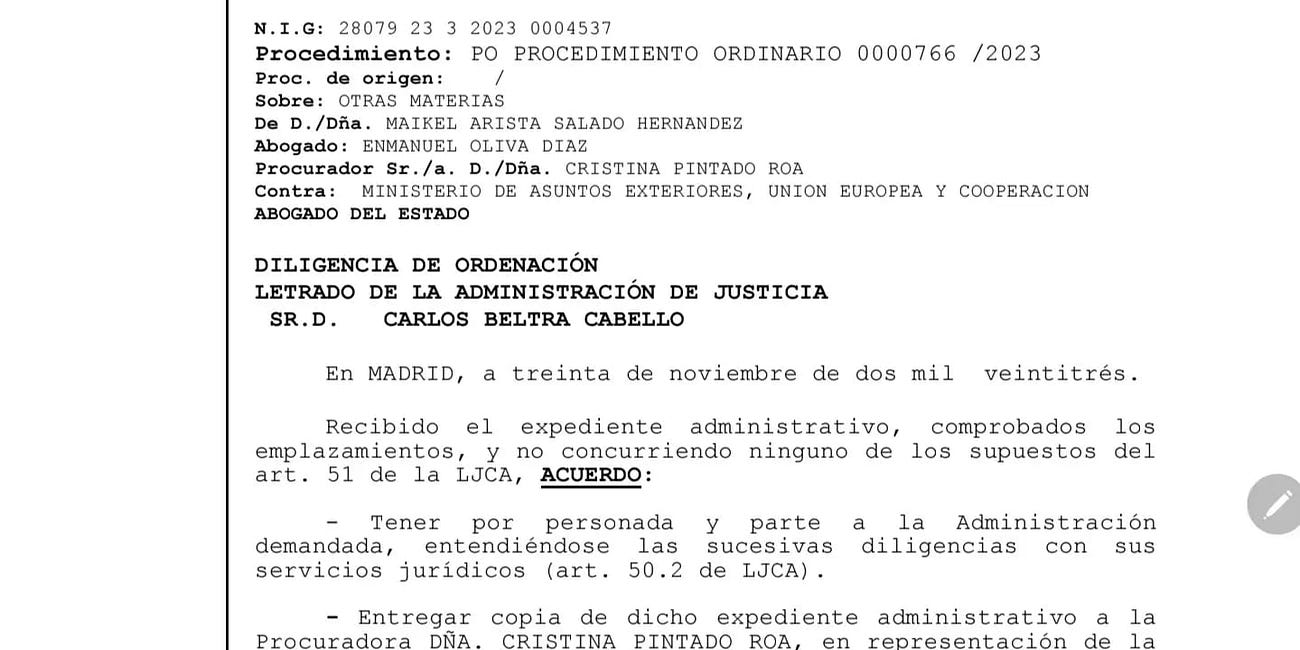 Audiencia Nacional admite demanda a trámite
