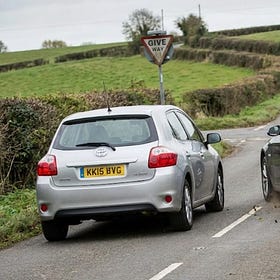 Any damn fool can overtake going downhill!