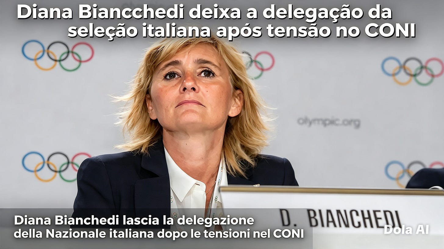 Diana Bianchedi deixa a delegação da seleção italiana após tensão no CONI / Diana Bianchedi lascia la delegazione della Nazionale italiana dopo le tensioni nel CONI