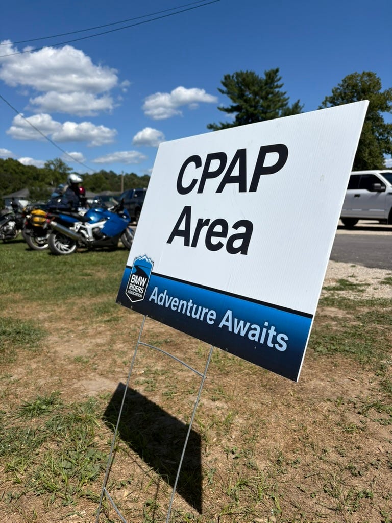 sign designating CPAP camping spaces
