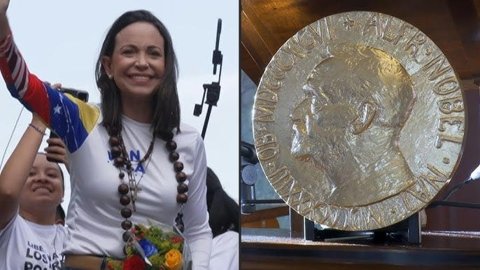 Maria Corina Machado recebe o Nobel da Paz por sua luta pela democracia na  Venezuela | AFP