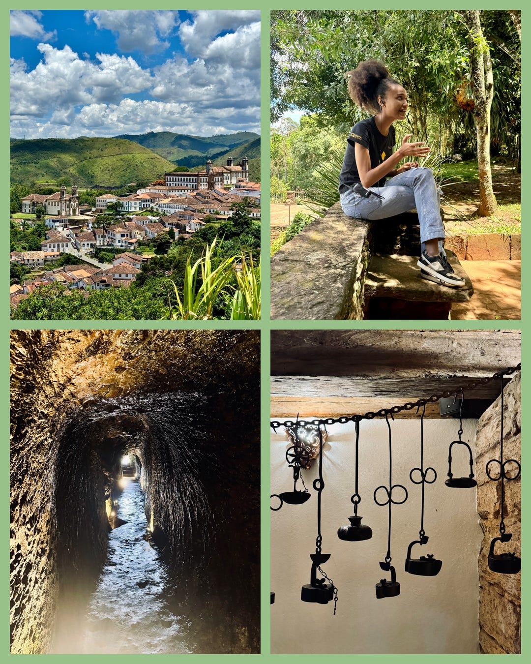Ouro Preto desde Palacio DÓuro, guía de Palacio DÓuro, Mina de oro en el mismo lugar y lámparas de época de aceite de ballena. Ouro Preto desde Palacio DÓuro, guía de Palacio DÓuro, Mina de oro en el mismo lugar y lámparas de época de aceite de ballena.