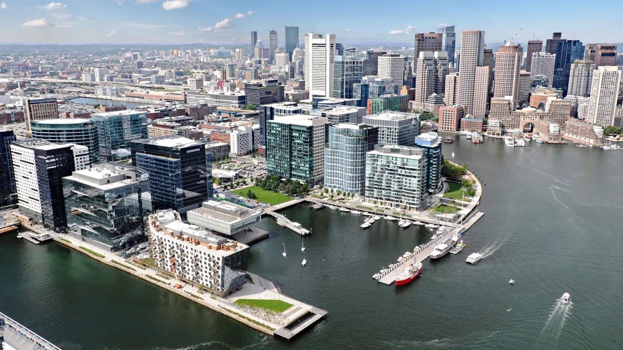 Aerial view of Boston Seaport