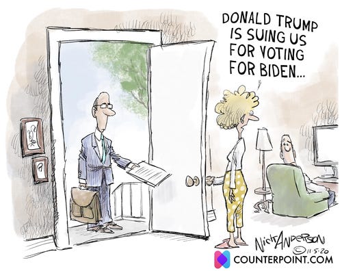 Political Cartoon U.S. Trump lawsuit | The Week Political Cartoon U.S. Trump lawsuit | The Week