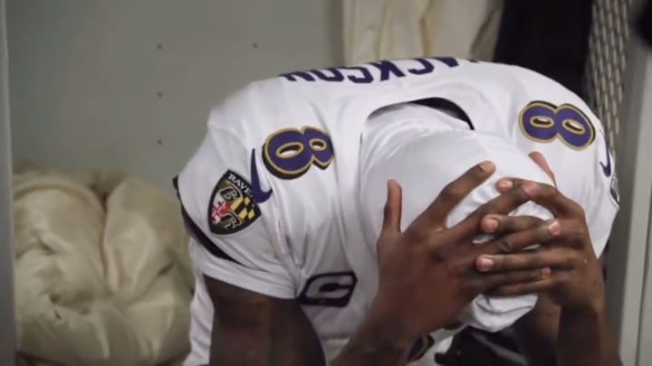 Cameras Caught Lamar Jackson's Heartbreaking Locker Room Reaction to Loss  vs. Bills