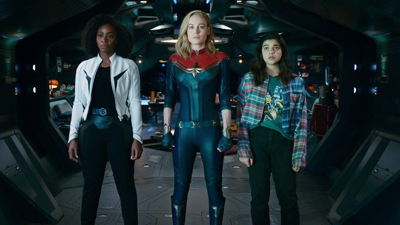 Teyonah Parris, Brie Larson, and Iman Vellani in The Marvels | Image via Disney