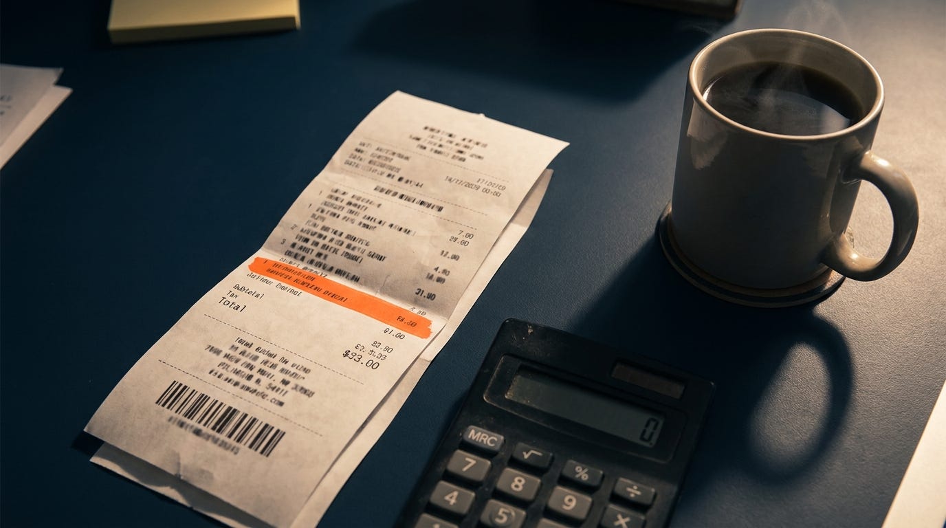 Reservation receipt with the fee line highlighted Reservation receipt with the fee line highlighted
