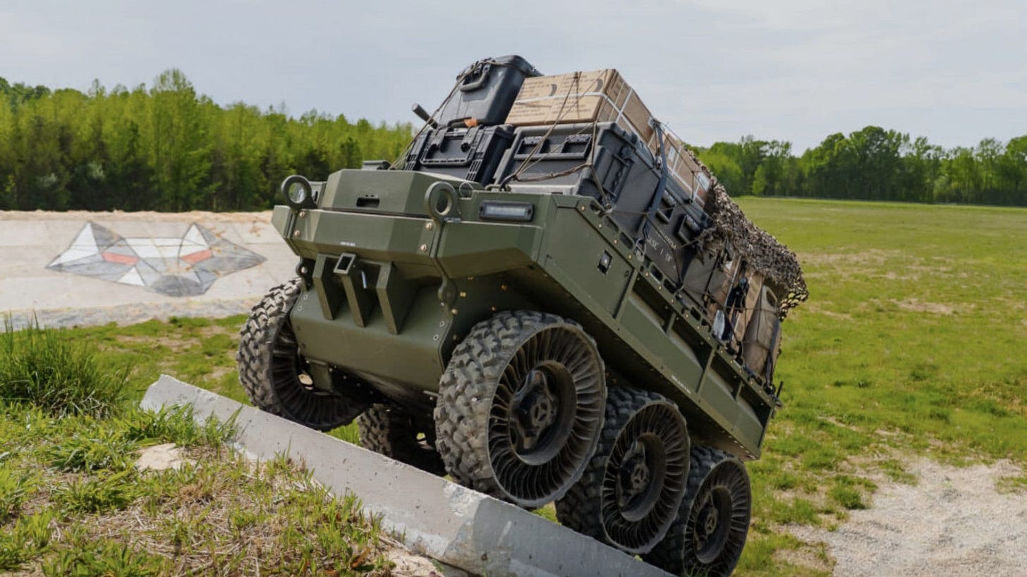 2,800-lb unmanned armored vehicle with higher payload, weapon firing system to showcase battlefield power. 2,800-lb unmanned armored vehicle with higher payload, weapon firing system to showcase battlefield power.