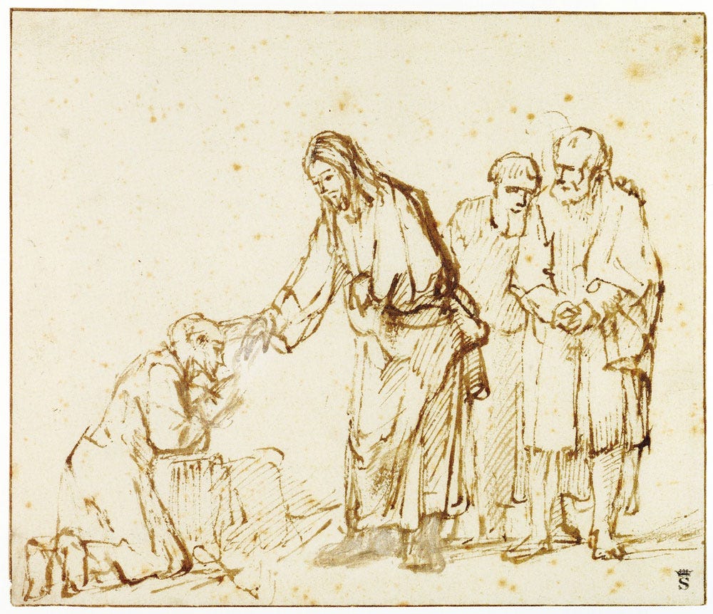 Rembrandt - Christ Healing a Leper