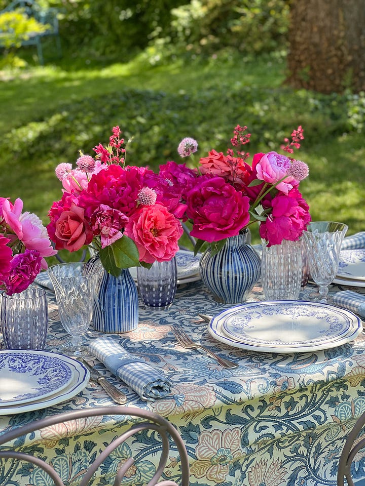 peonies and roses