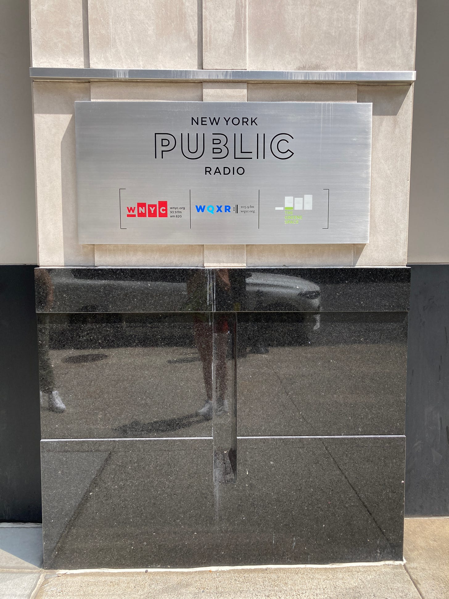 Sign on outside of building for New York Public Radio Sign on outside of building for New York Public Radio