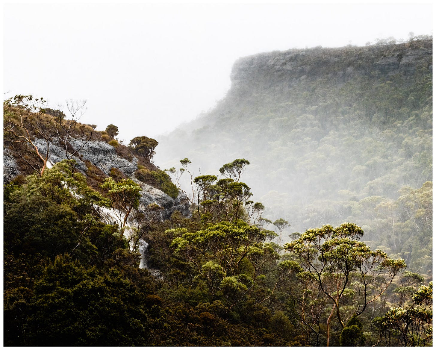 Ephemeral waterfall down the side of Waterfall Valley