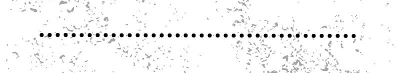 A divider. A line of black dots on a gray and white ink-speckled background.