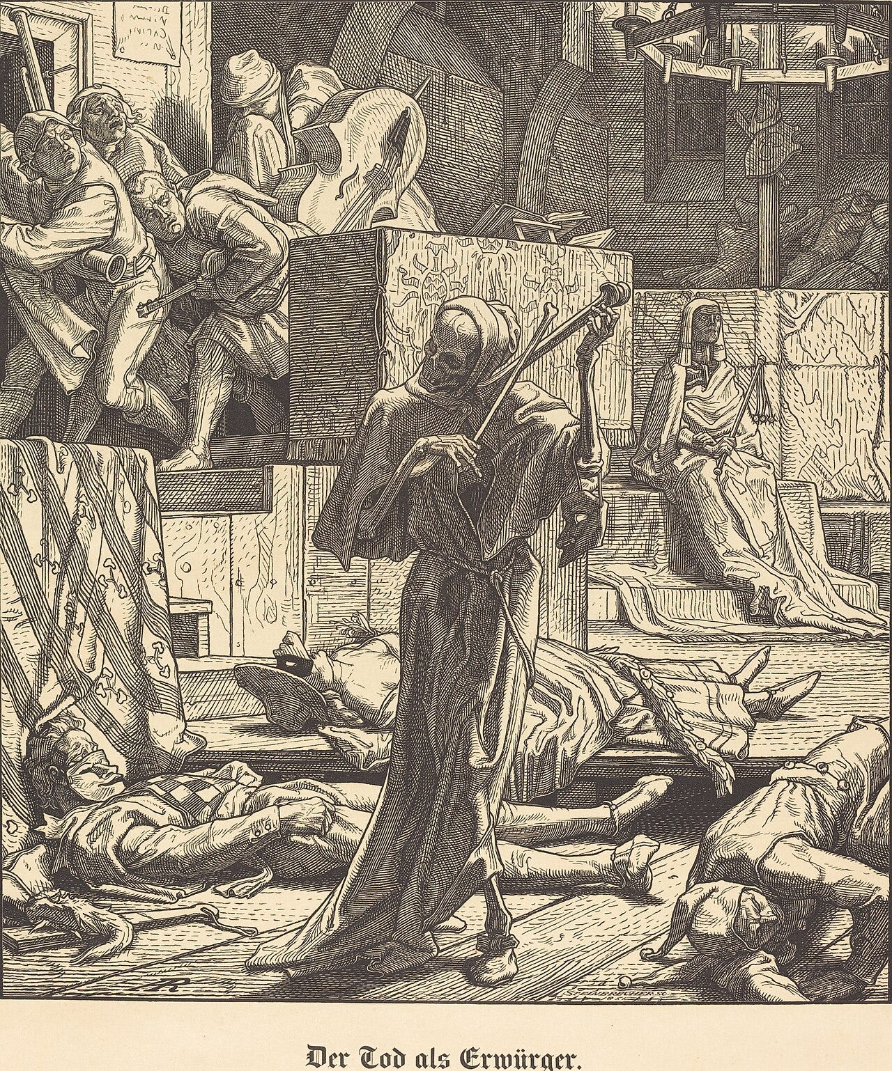 Death entering a ballroom Death entering a ballroom