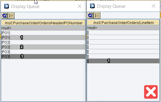 Incorrect assignment of input 1 and input 2 of UseOneas Many. Context changes are not equal. 