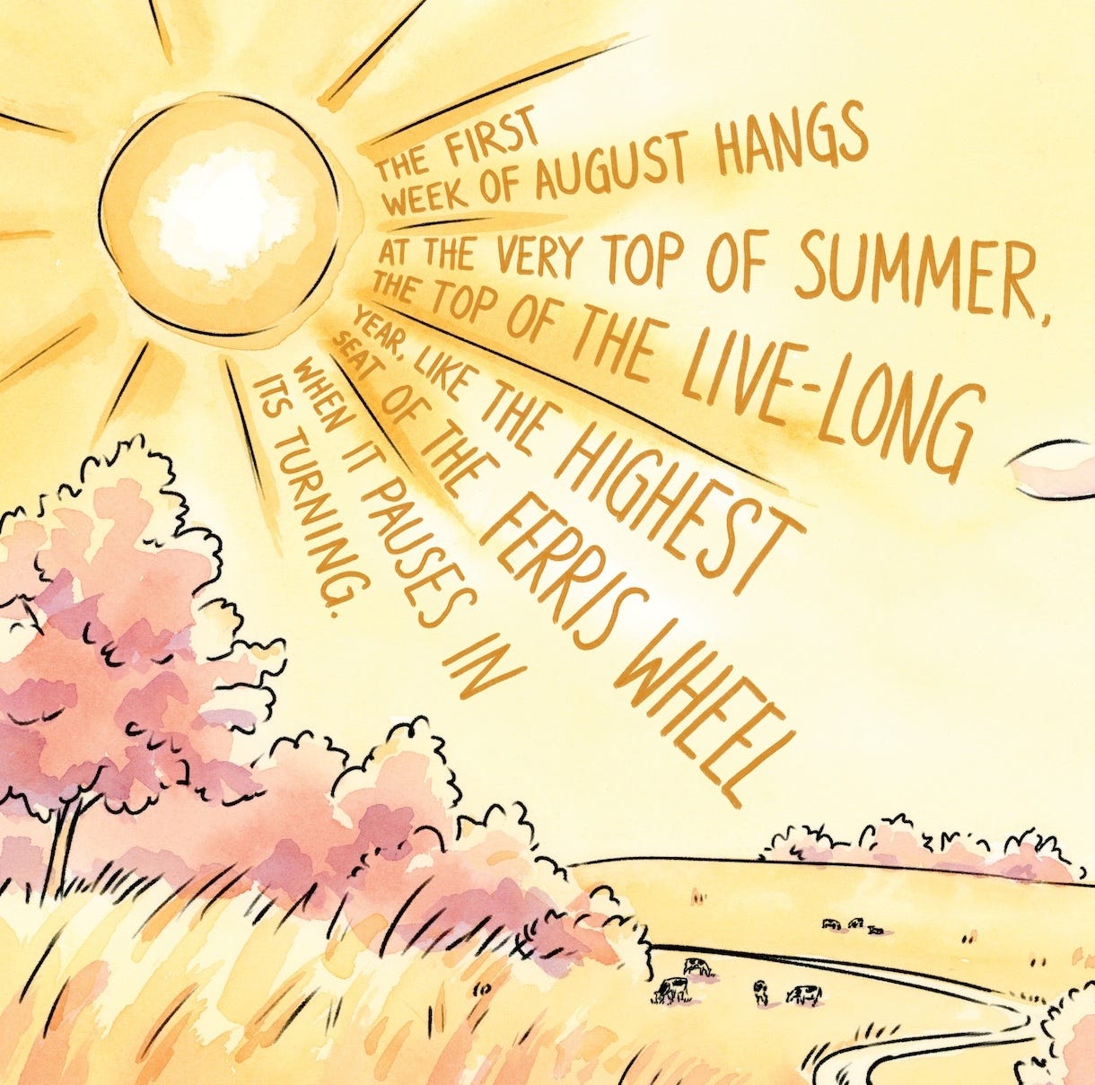 Watercolor comic page from graphic novelist K. Woodman-Maynard’s graphic novel adaptation of Tuck Everlasting.