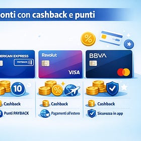 Carte e conti con cashback: American Express, Revolut e BBVA a confronto