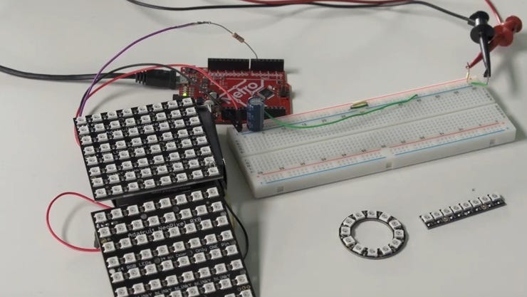 Disco on your desktop with addressable LEDs.