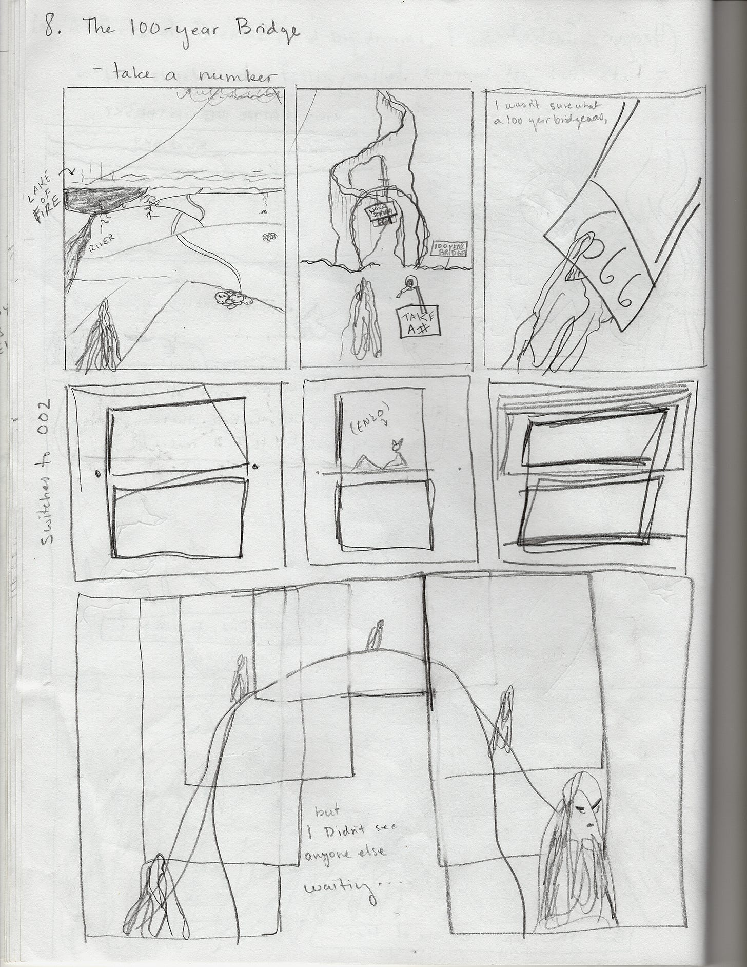 The sketch version for page 8. See script below.