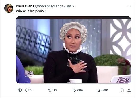 Several screenshots from Twitter where commenters impugn the manhood of the Bass Pro Shop skinny dipper