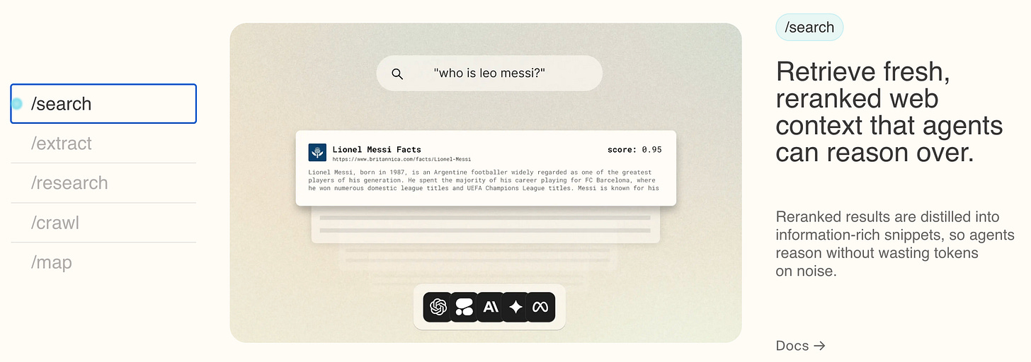 Tavily product capabilities: search, extract, research, crawl, and map