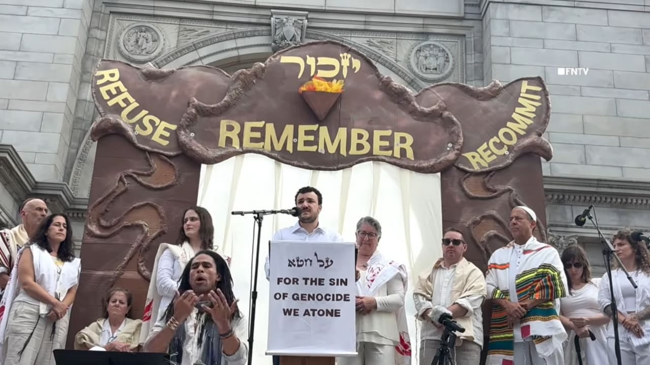 Palestinian activist Mahmoud Khalil speaking at a Yom Kippur Yizkor event in New York, September 21, 2026. Palestinian activist Mahmoud Khalil speaking at a Yom Kippur Yizkor event in New York, September 21, 2026.