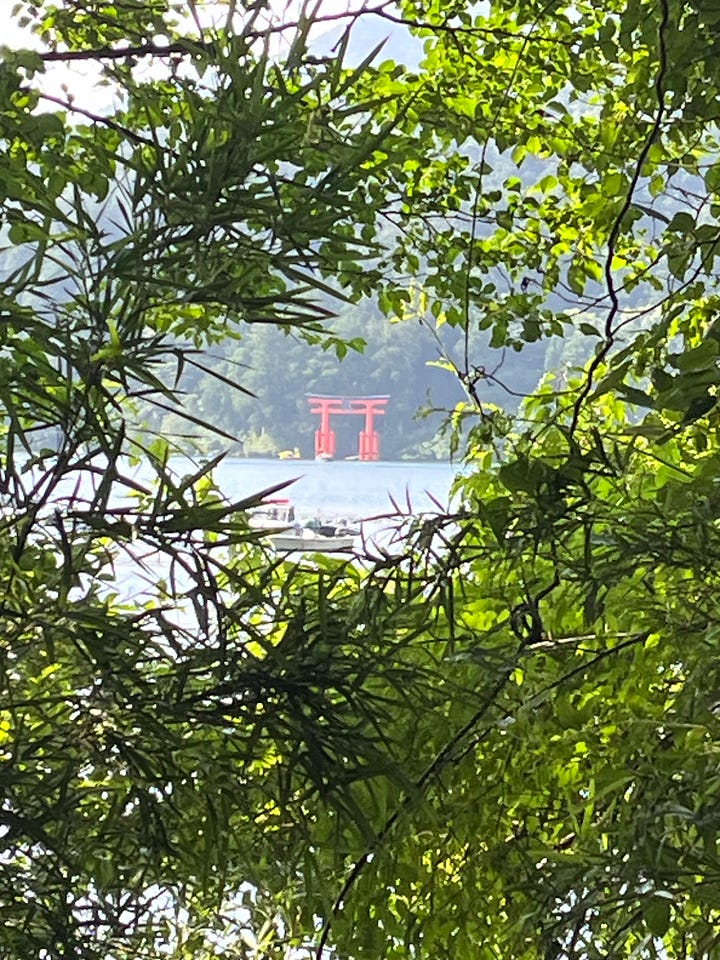 Pictures of Hakone - shrine gate, trees etc