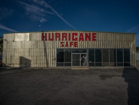 Photographs by Virginia Hoffman Photography of "Hurricane Safe" warehouse at 2015 Washington Boulevard following Hurricane Milton