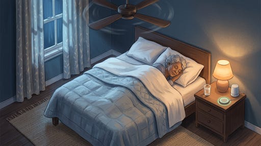 Woman asleep in bed