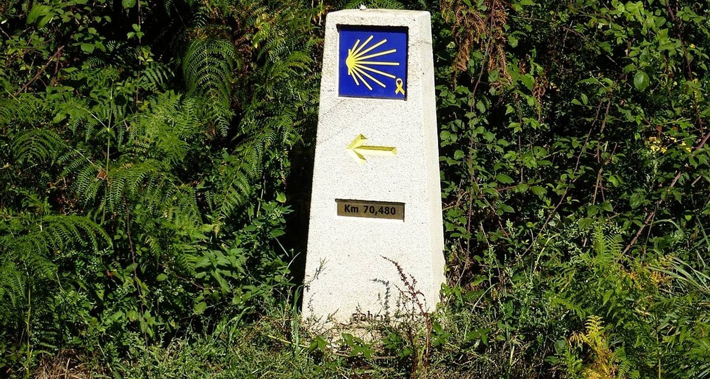 Scallop Shell Trail Marker.