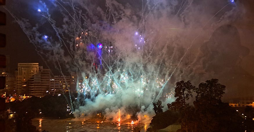New year firework display in Valencia
