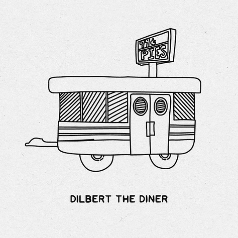 Whimsical trailer concepts, each with a unique name assigned such as Bob the Bomb, Jerry the Jailbird, Doug the Detective, Cory the Accordion, Debbie the Door, Dilbert the Diner, Micky the Misunderstood, Carrie the Carriage, Klein the Inclined
