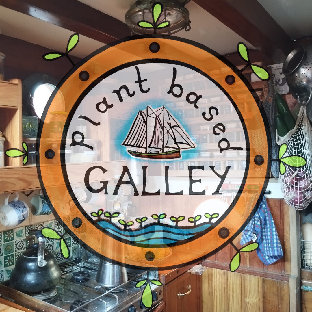 Plant based galley vegan travel sailing wooden boat renovations boat building