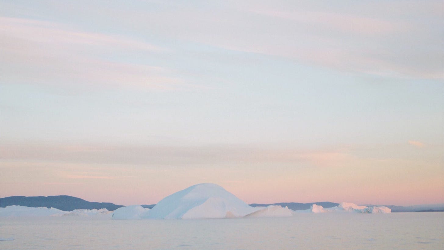 Bergy coast during “Midnight Sun” cruise near Ilulisaat, Kalaallit Nunaat (Greenland). August 2016. Photo credit: Nancy Forde Bergy coast during “Midnight Sun” cruise near Ilulisaat, Kalaallit Nunaat (Greenland). August 2016. Photo credit: Nancy Forde