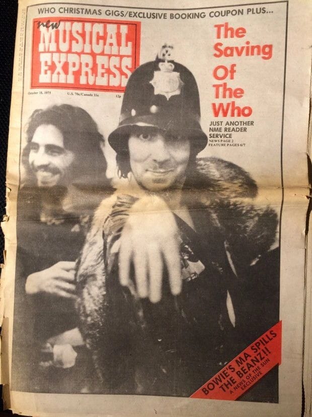 New Musical Express cover 18/10/1975: 'The Saving of the Who'