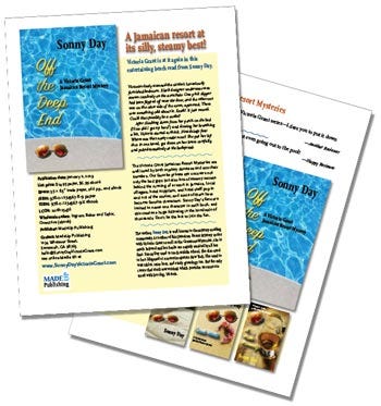 Sell sheet example of book promotional materials.