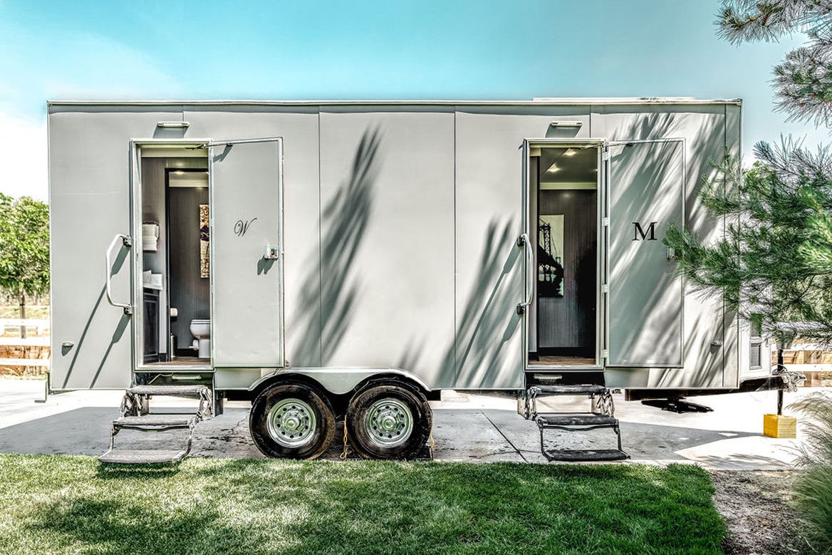 Portable Restroom Trailers for Weddings, Luxury Portable Toilets for  Weddings Porta Potty Rental